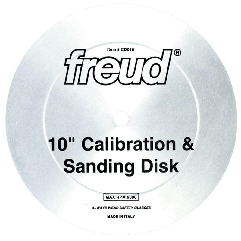 Freud 10-Inch Calibration & Sanding Disc with 5/8-Inch Arbor for Wood, Metal, and Composite Surfaces - Medium 180-Grit Abrasive Disc for Finishing, Smoothing, and Material Removal - CD010